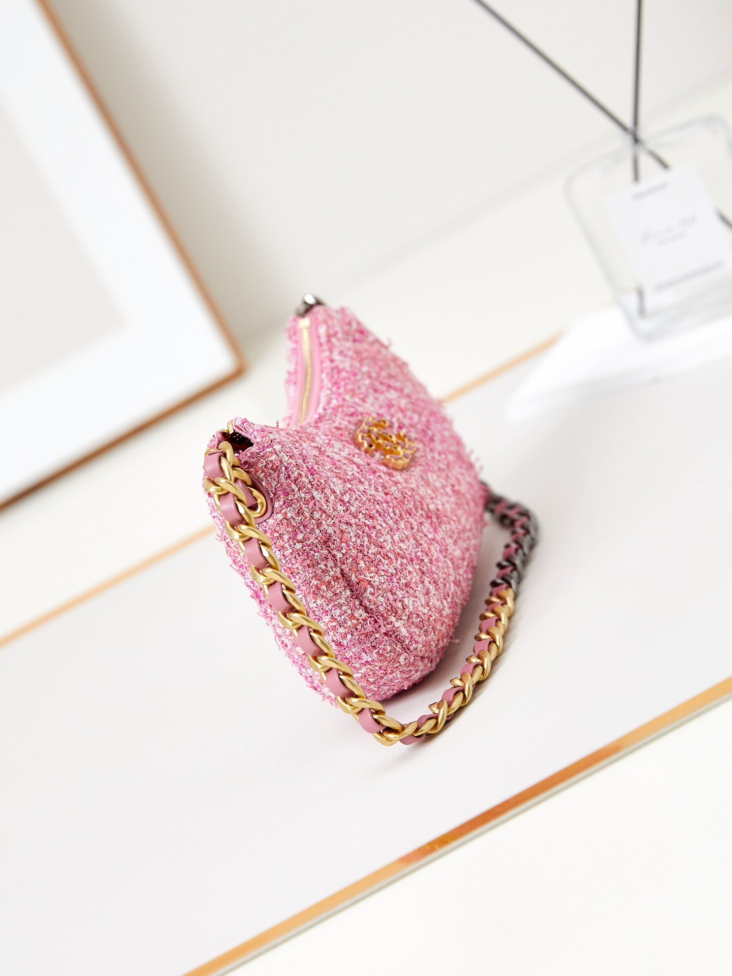 19 SAC HOBO 20CM TWEED ROSE