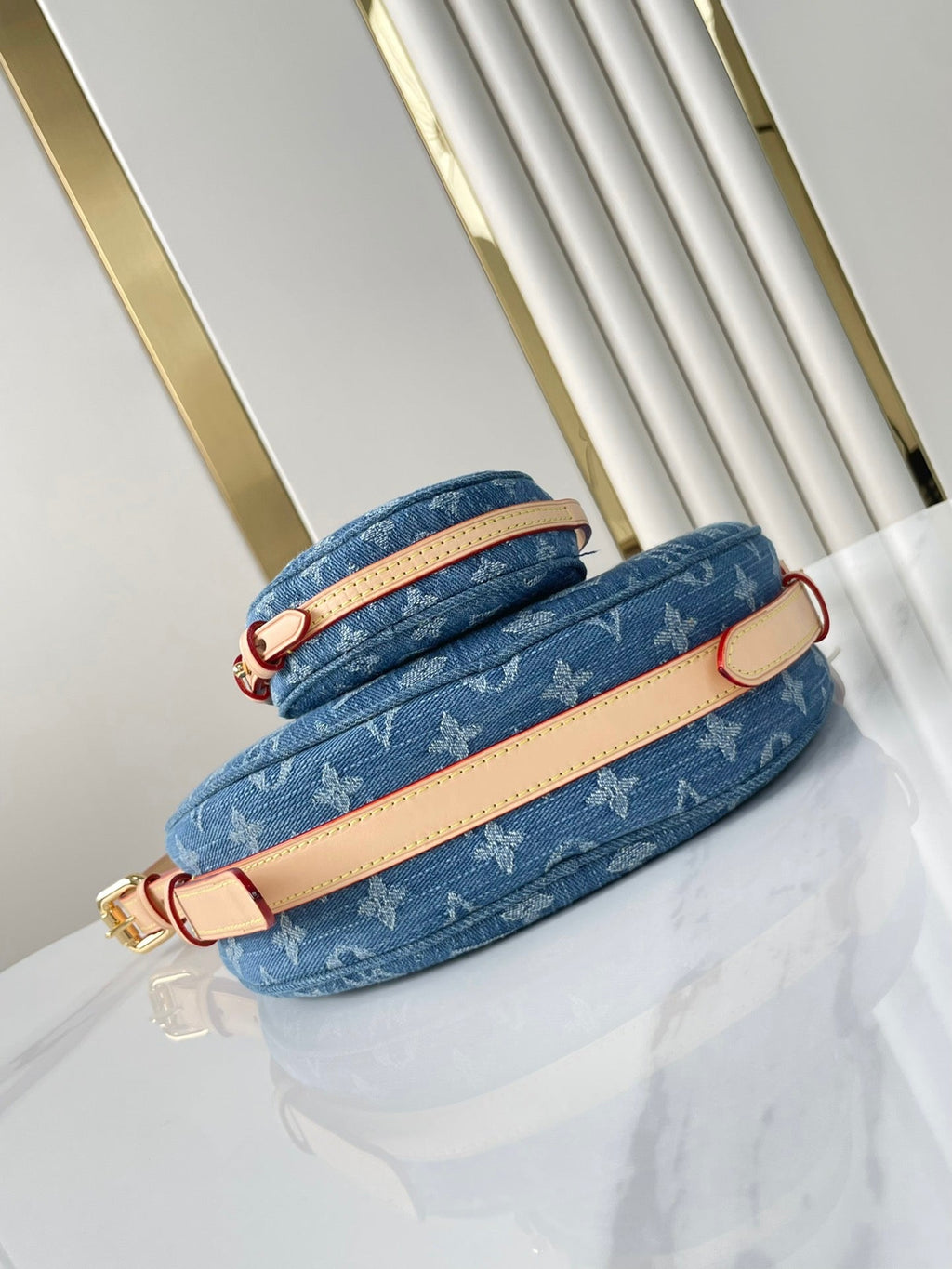 CROISSANT 25 EN DENIM MONOGRAMME BLEU