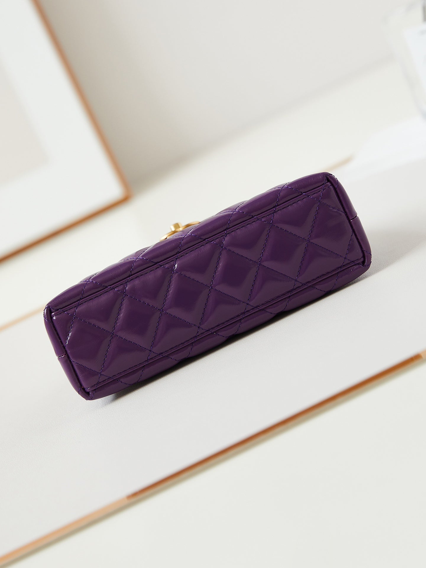CC 24A NANO 19CM KELLY SHOPPER BAG PURPLE LAMBSKIN