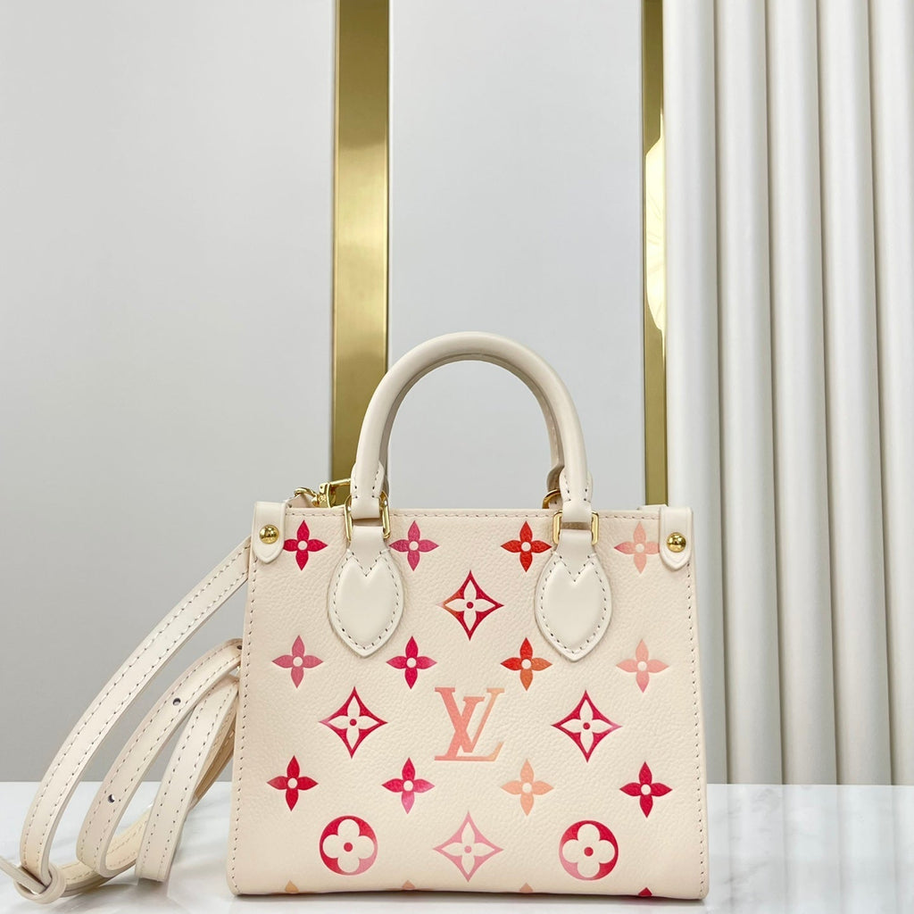 ONTHEGO BB 18 EN CUIR MONOGRAMME EMPREINTE SUNRISE AQUARELLE