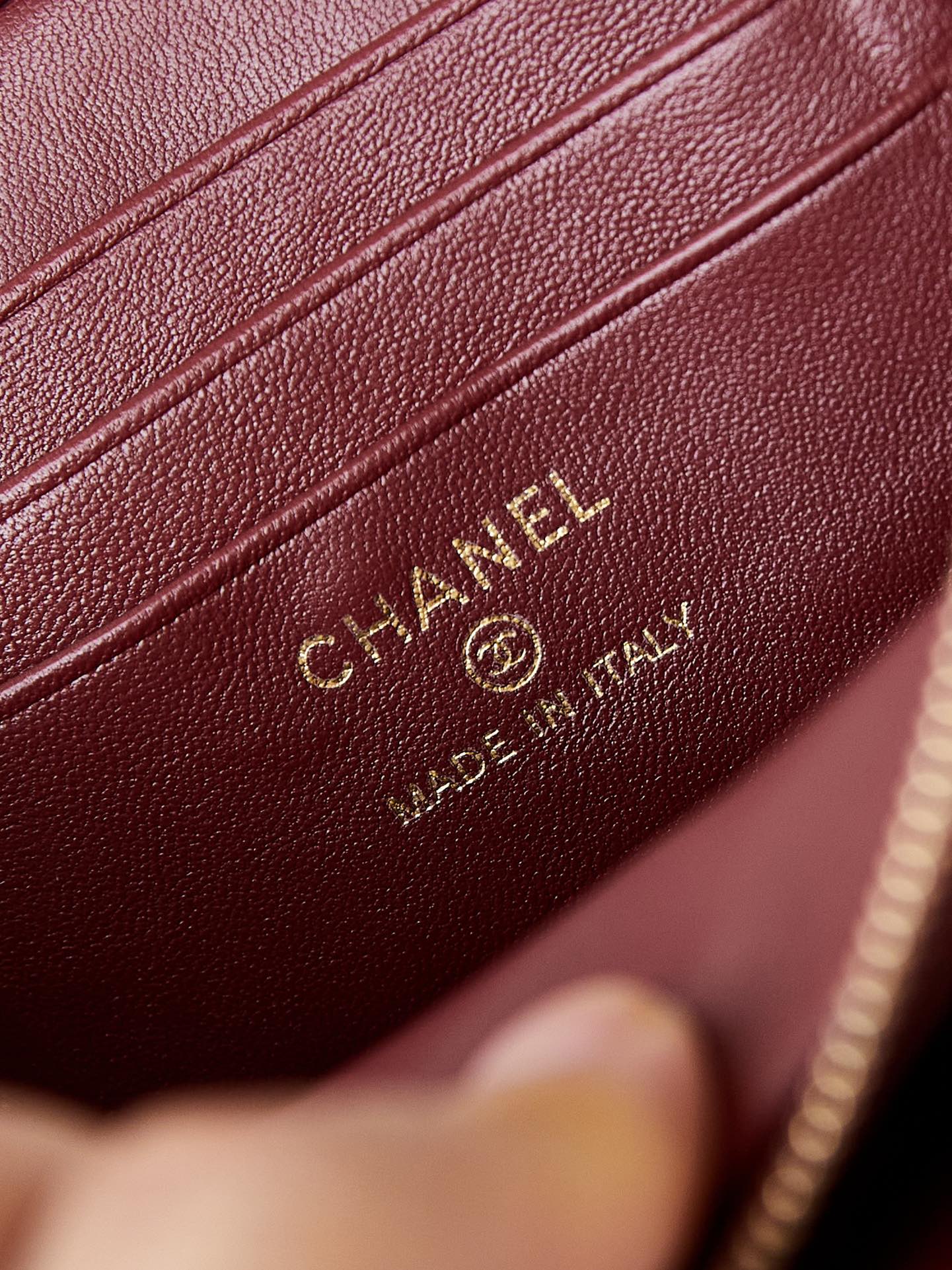 24A VANITY 17 BURGUNDY LAMBSKIN GOLD HARDWARE