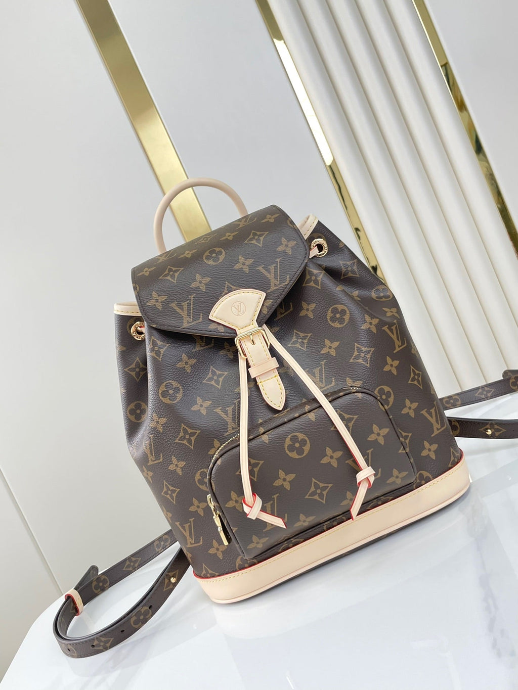 SAC À DOS MONTSOURIS PM 30 EN TOILE MONOGRAMME MARRON