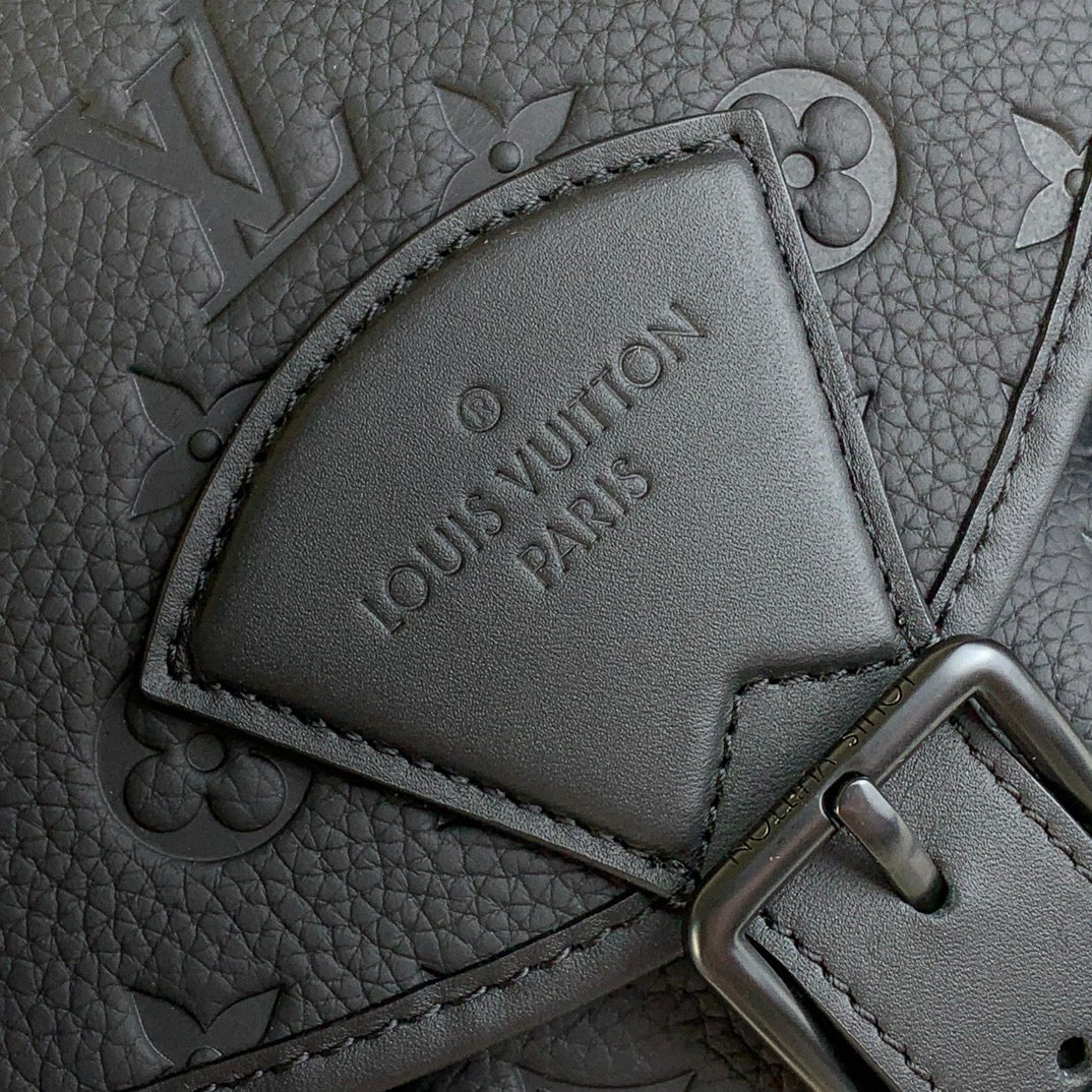 SAC À DOS MONTSOURIS 40 EN TAURILLON MONOGRAMME NOIR