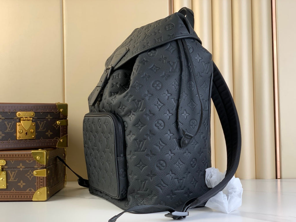 SAC À DOS MONTSOURIS 40 EN TAURILLON MONOGRAMME NOIR