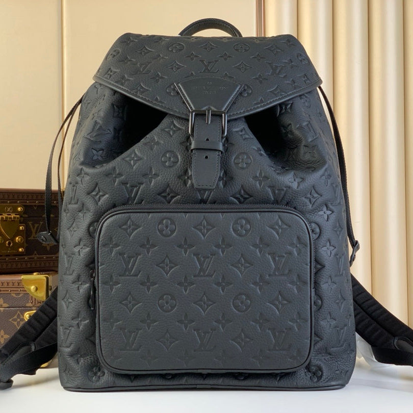 SAC À DOS MONTSOURIS 40 EN TAURILLON MONOGRAMME NOIR