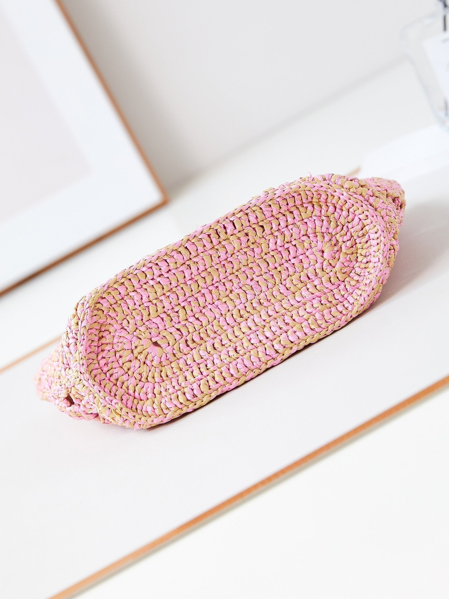 SAC DE PLAGE CC COCO 32CM ROSE RAPHIA