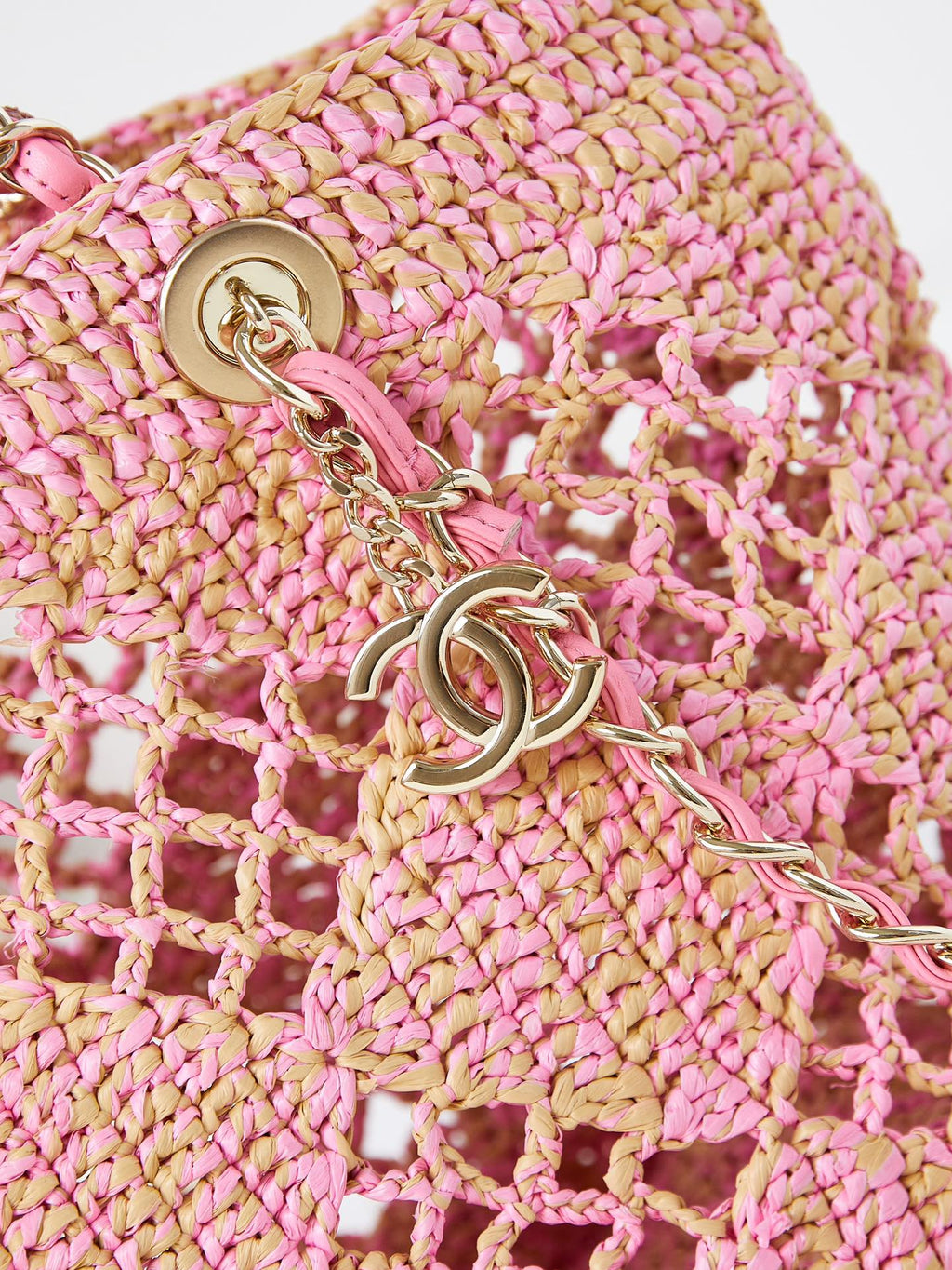 SAC DE PLAGE CC COCO 32CM ROSE RAPHIA