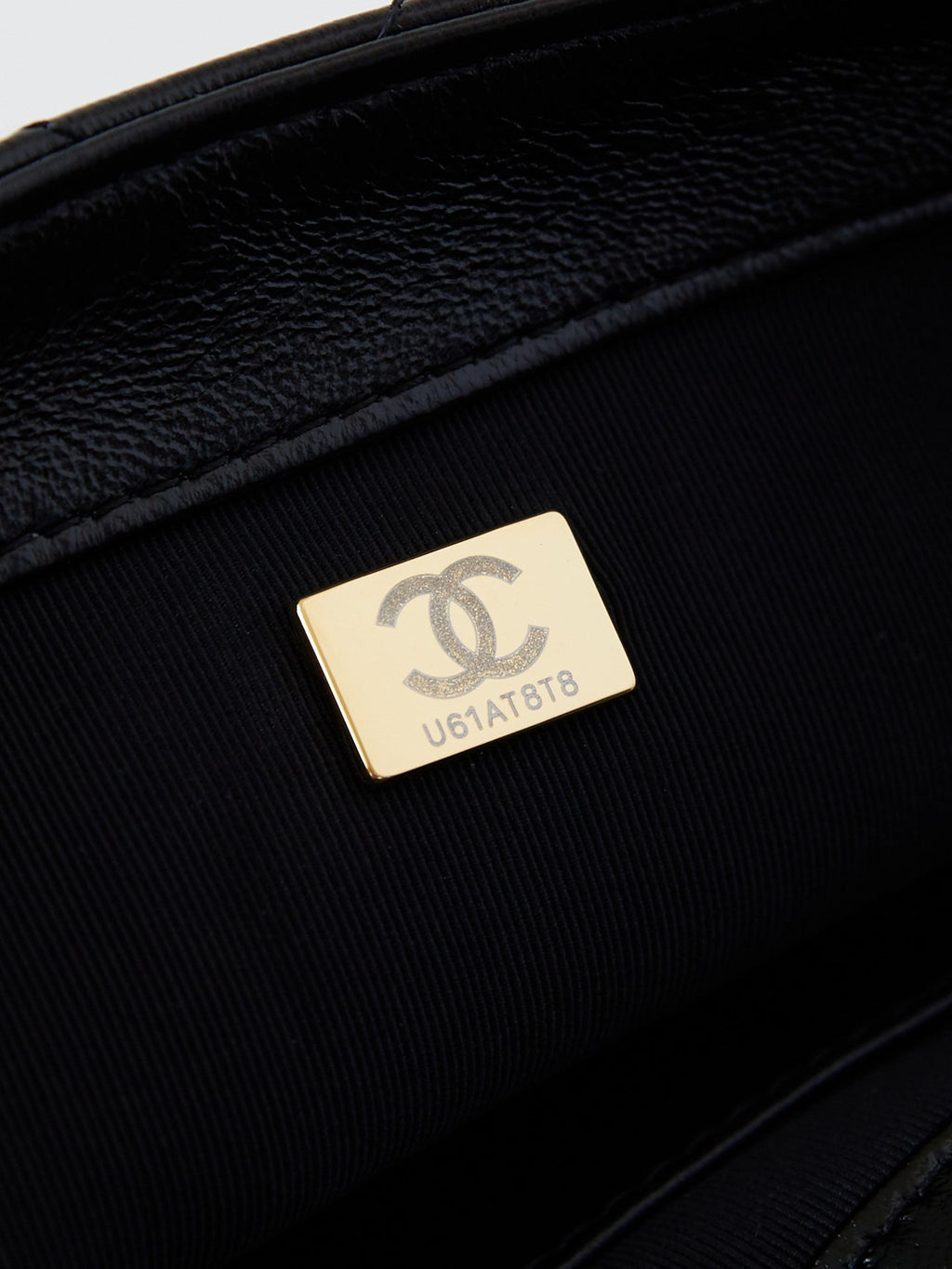 CC 24B MINI FLAP BAG 20CM BLACK LAMBSKIN GOLD HARDWARE