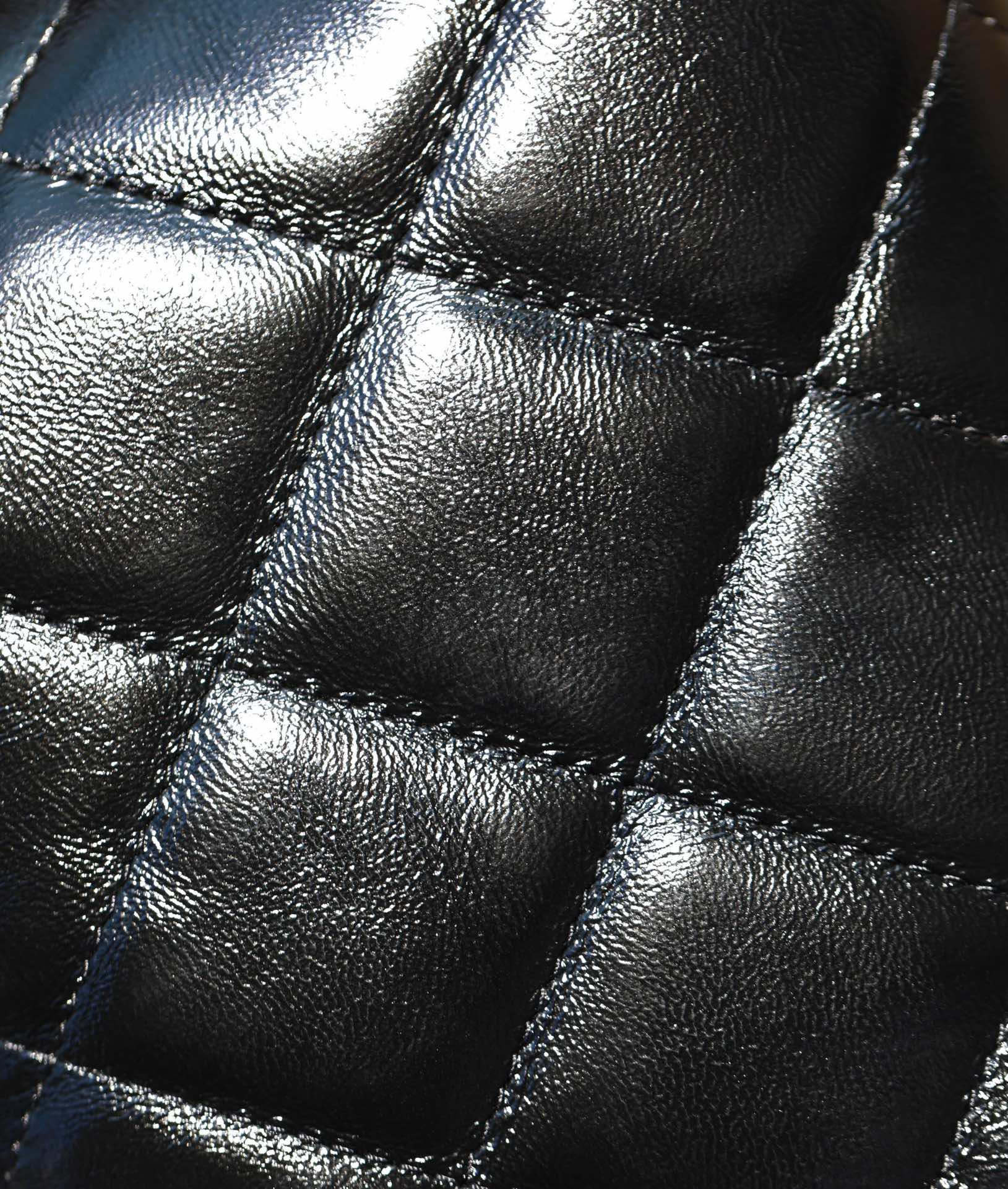 24B CLUTH WITH CHAIN BLACK LAMBSKIN GOLD HARDWARE