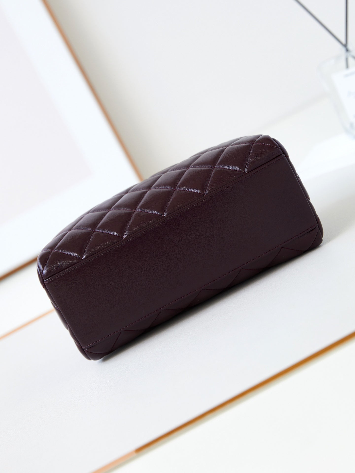 SAC BOWLING CC 24K 25CM CUIR D'AGNEAU CIRÉ BORDEAUX