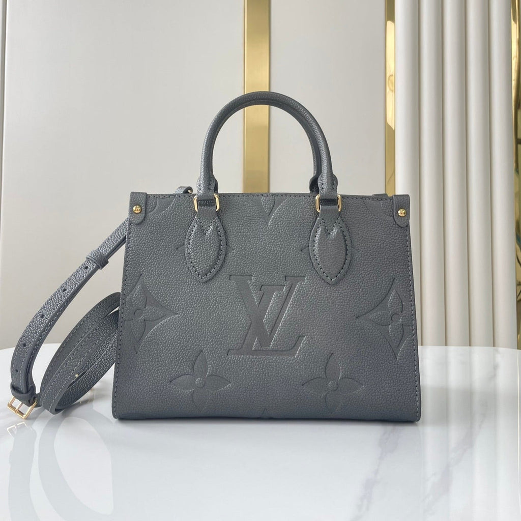 ONTHEGO PM 25 EN CUIR DE VEAU GAUFRÉ GUN METAL