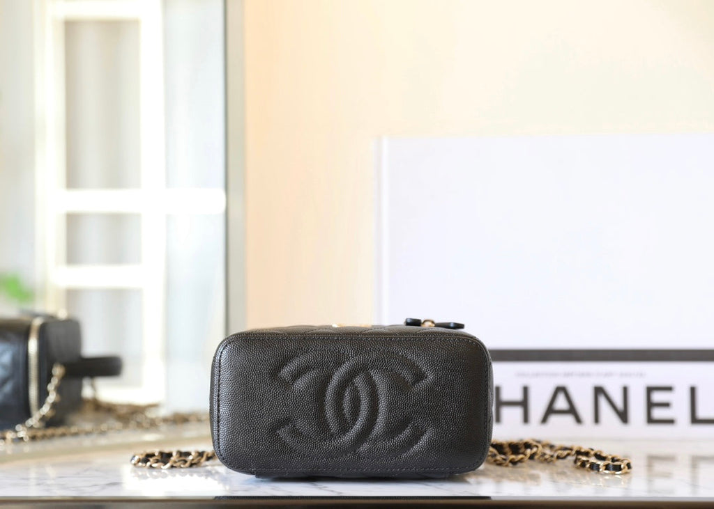 CC 25C VANITY 17CM CUIR DE VEAU GRAINÉ NOIR