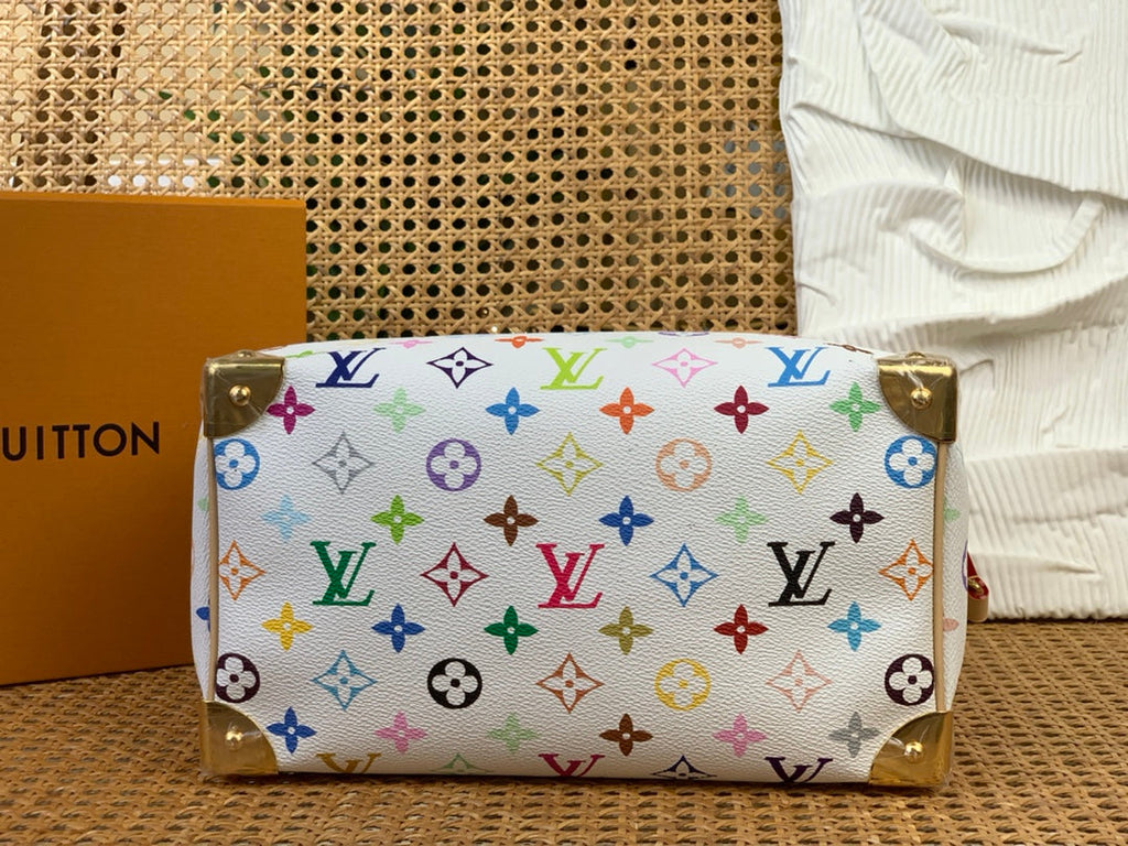 LV X TM SPEEDY BANDOULIERE 25CM TOILE MONOGRAMME MULTICOLORE BLANCHE