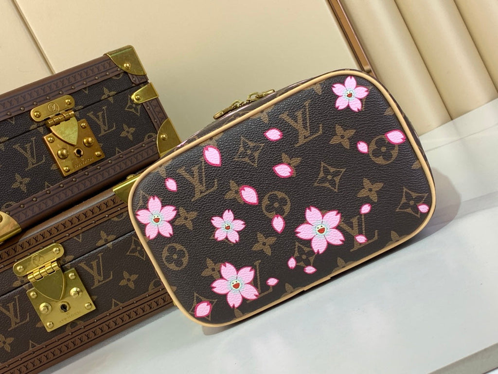 LV X TM NICE 20CM TOILE MONOGRAMME SAKURA MARRON FLEUR DE CERISIER