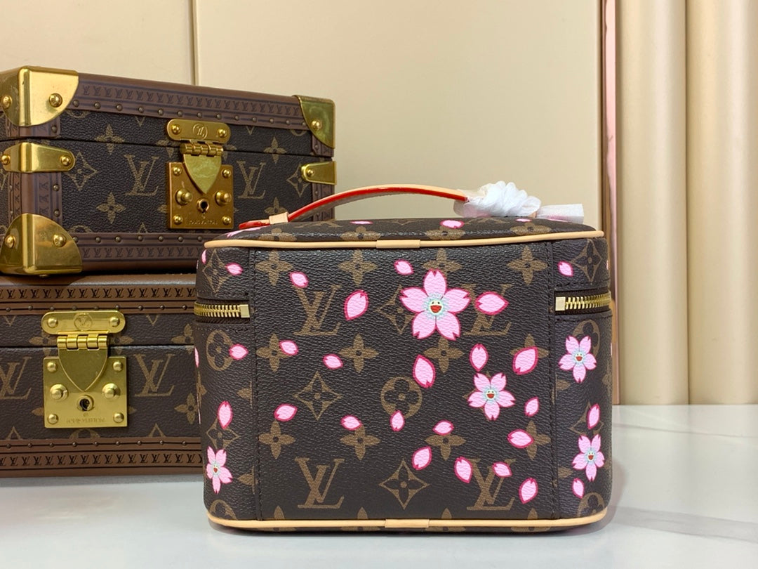 LV X TM NICE 20CM TOILE MONOGRAMME SAKURA MARRON FLEUR DE CERISIER