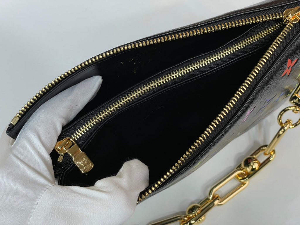 LV X TM COUSSIN BB 21CM CUIR D'AGNEAU GAUFRÉ MONOGRAMME MULTICOLORE NOIR