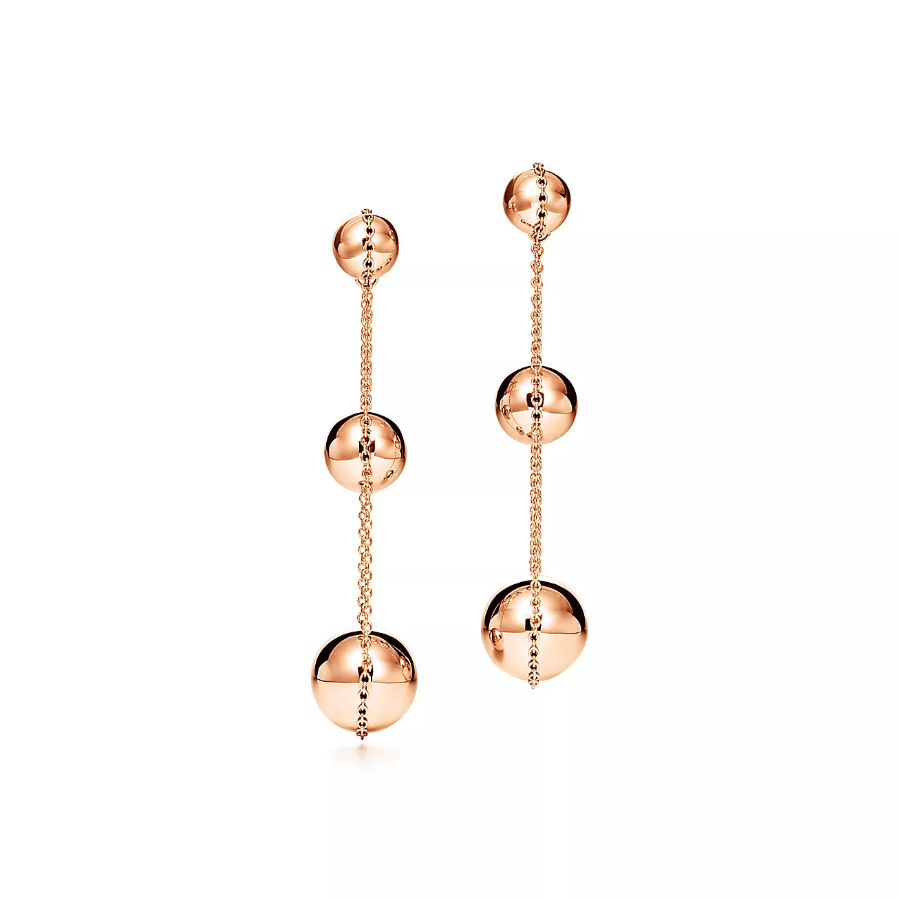 TRIPLE DROP ROSE GOLD EARRINGS