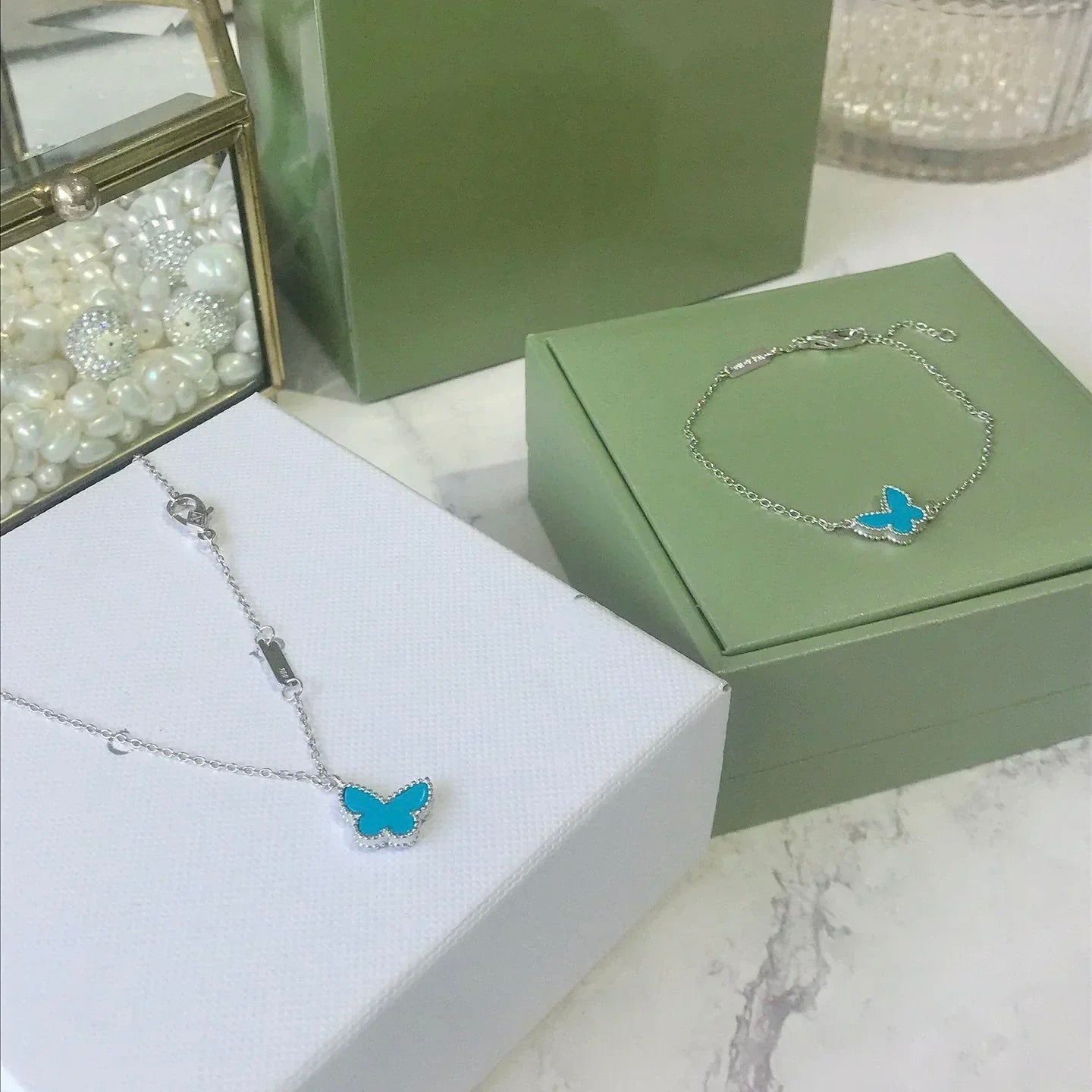BRACELET PAPILLON TURQUOISE ARGENT