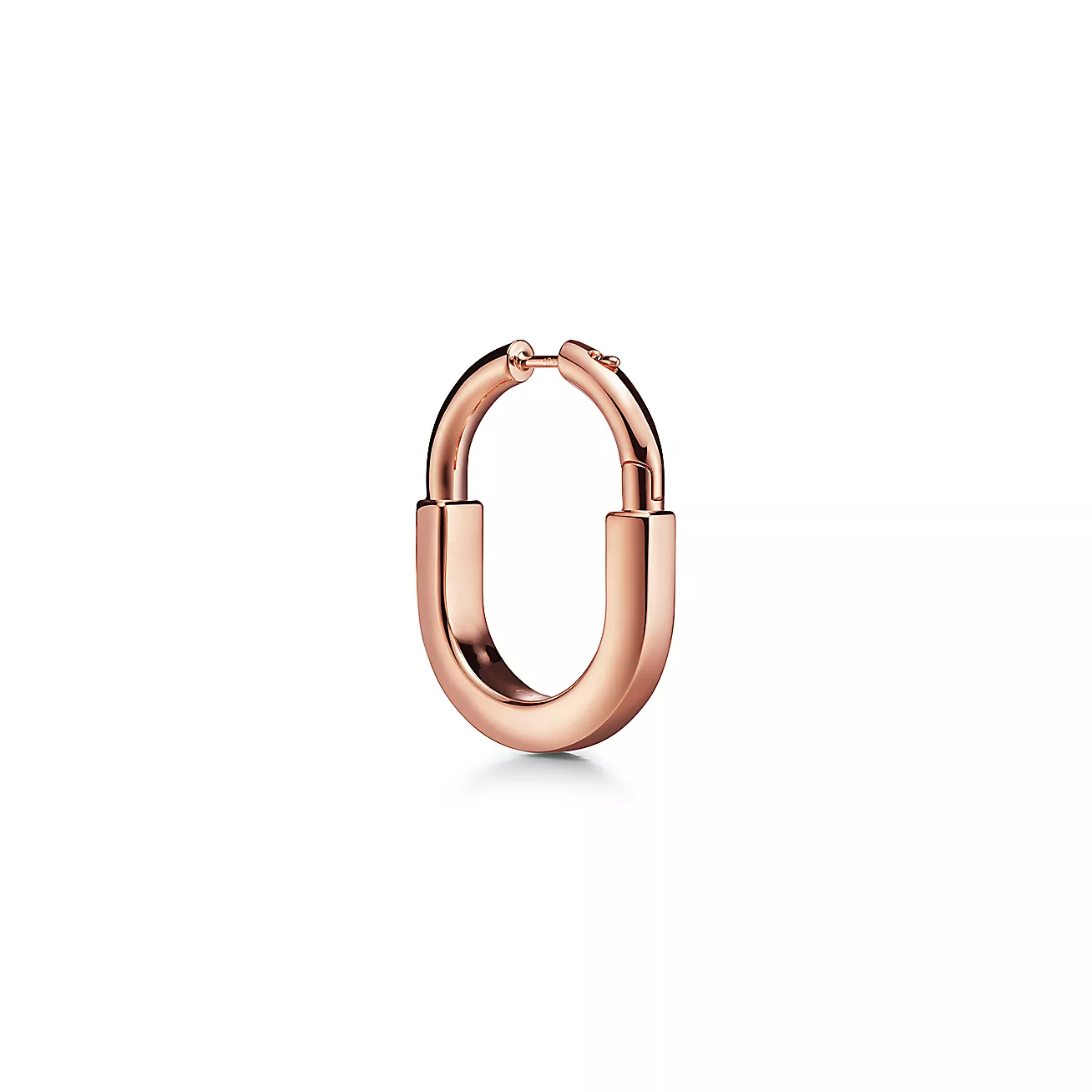 LOCK MEDIUM PINK DIAMOND ROSE GOLD EARRINGS