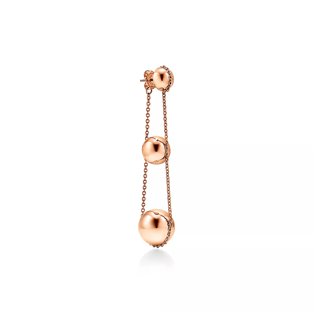 TRIPLE DROP ROSE GOLD EARRINGS