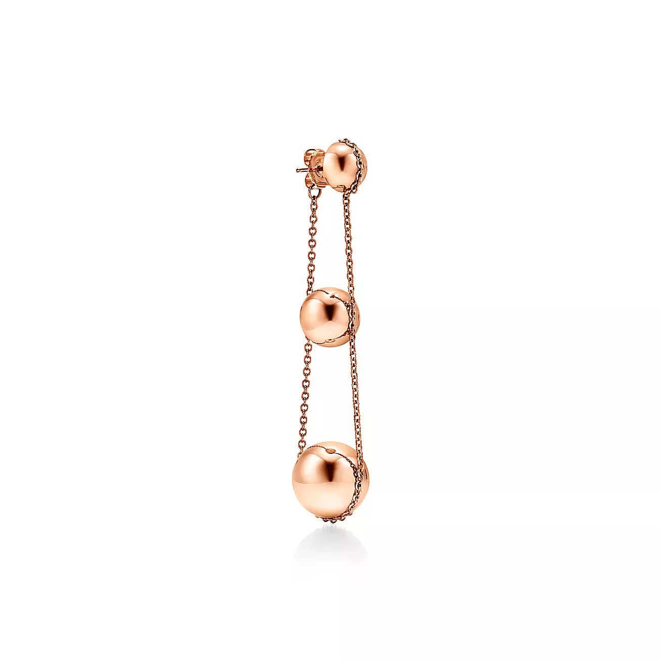 TRIPLE DROP ROSE GOLD EARRINGS