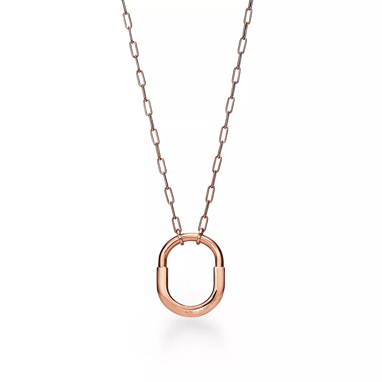 LOCK NECKLACE MEDIUM PENDANT ROSE GOLD PAVED DIAMONDS