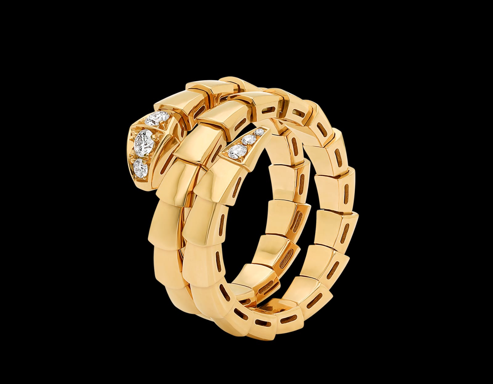 SERPENTS DOUBLE ROW DIAMOND RING