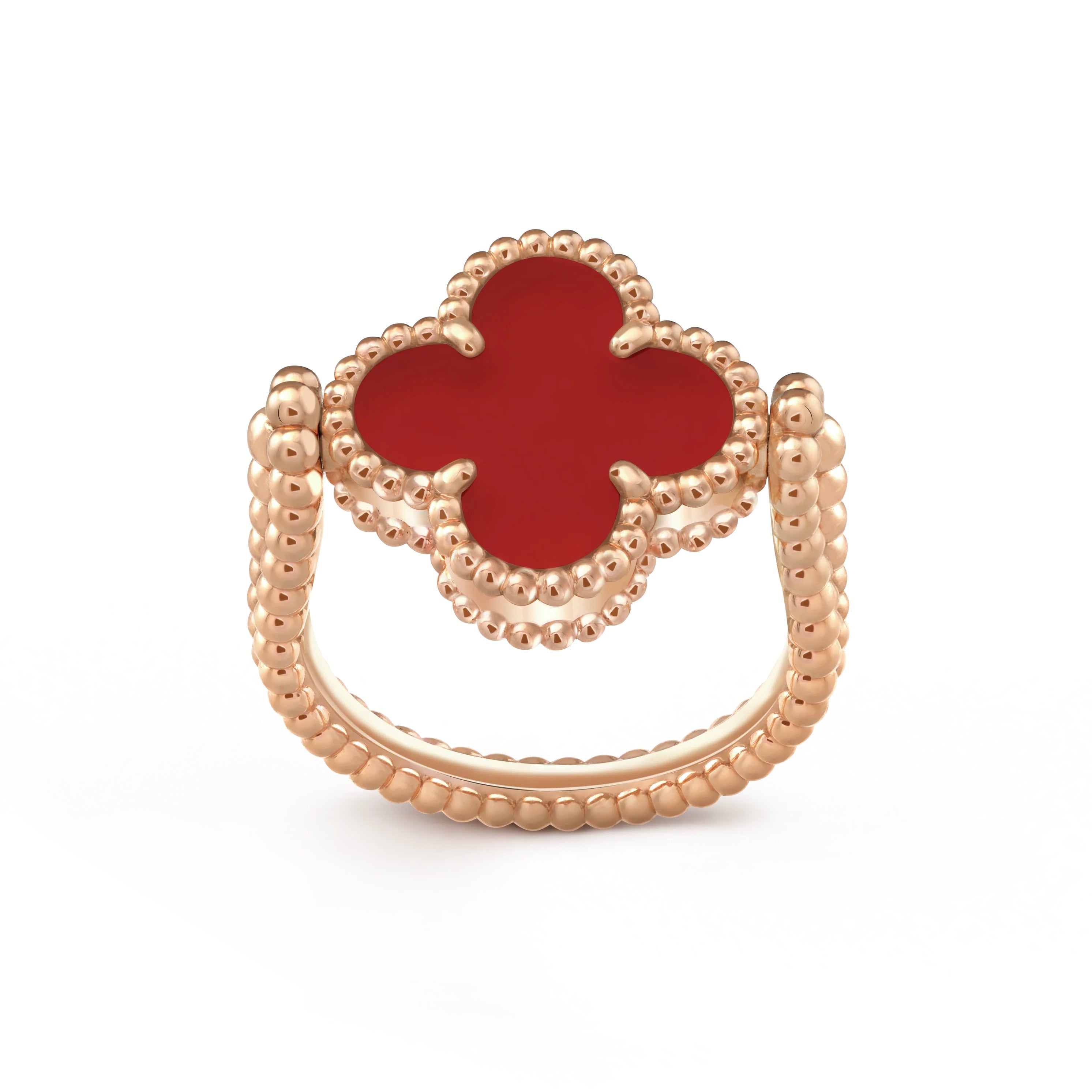 CLOVER RIVERSIBLE PINK GOLD RING
