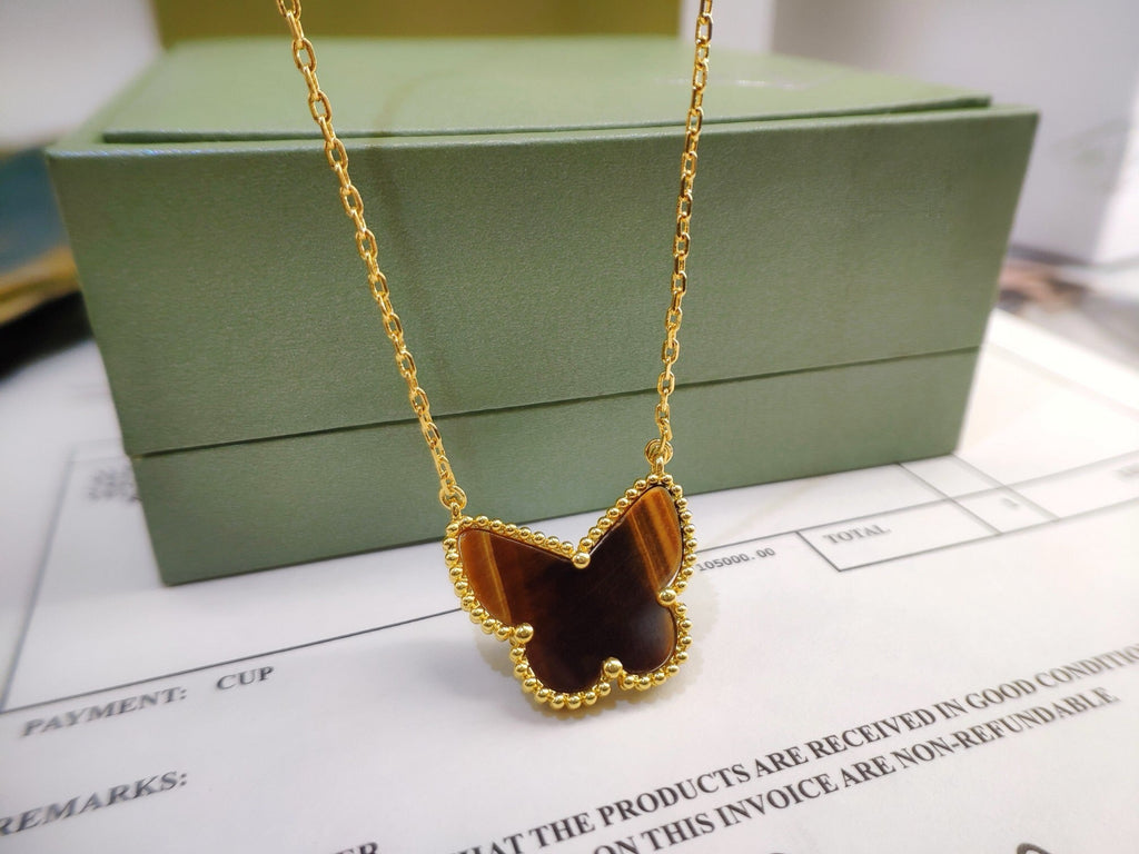 TIGER__ EYE BUTTERFLY NECKLACE