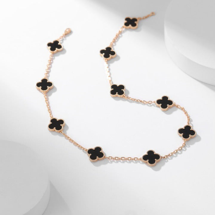 COLLIER ONYX 10 MOTIFS CLOVER