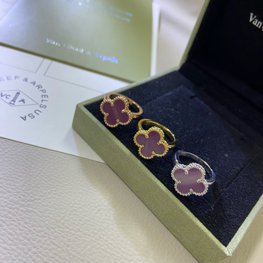 CLOVER  PURPLE VIOLET RING