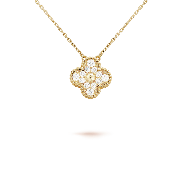 Collier Clover 15 mm avec une seule fleur en diamant