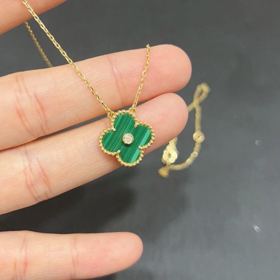 COLLIER CLOVER 15 MM DIAMANT TURQUOISE
