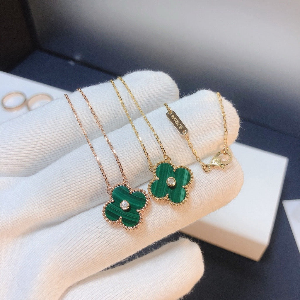 COLLIER CLOVER 15 MM DIAMANT TURQUOISE
