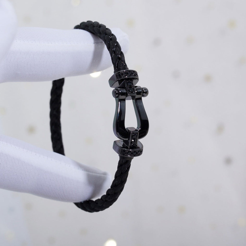 FORCE LARGE SERIES HORSESHOE BLACK SAMURAI BRACELET