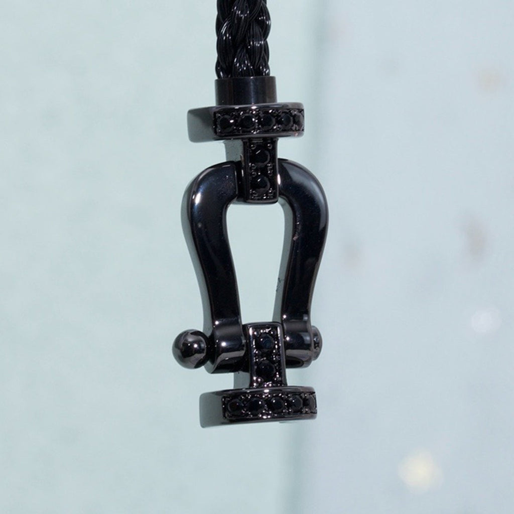 FORCE LARGE SERIES HORSESHOE BLACK SAMURAI BRACELET