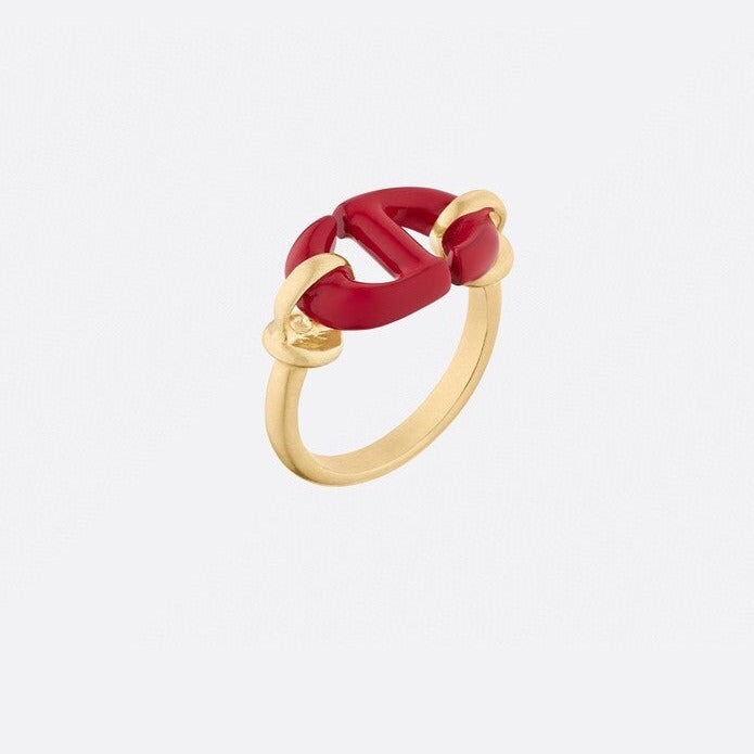 CD RED AND ROSE GOLD RING