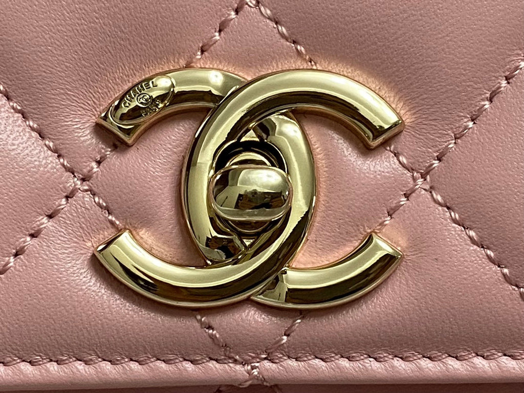 CC TRENDY 20CM CUIR D'AGNEAU ROSE QUINCAILLERIE DORÉ