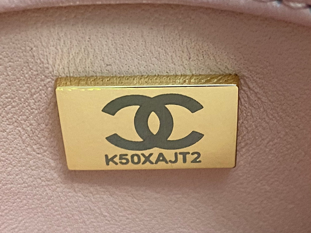 CC TRENDY 20CM CUIR D'AGNEAU ROSE QUINCAILLERIE DORÉ