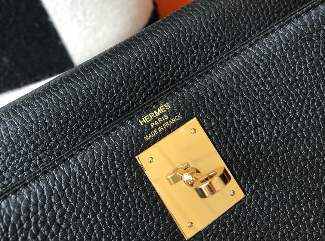 HM ケリー 28cm ブラック トーゴ ゴールド金具