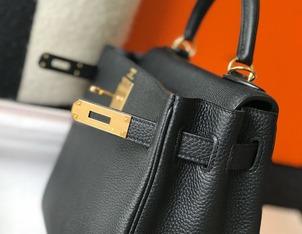 HM ケリー 28cm ブラック トーゴ ゴールド金具
