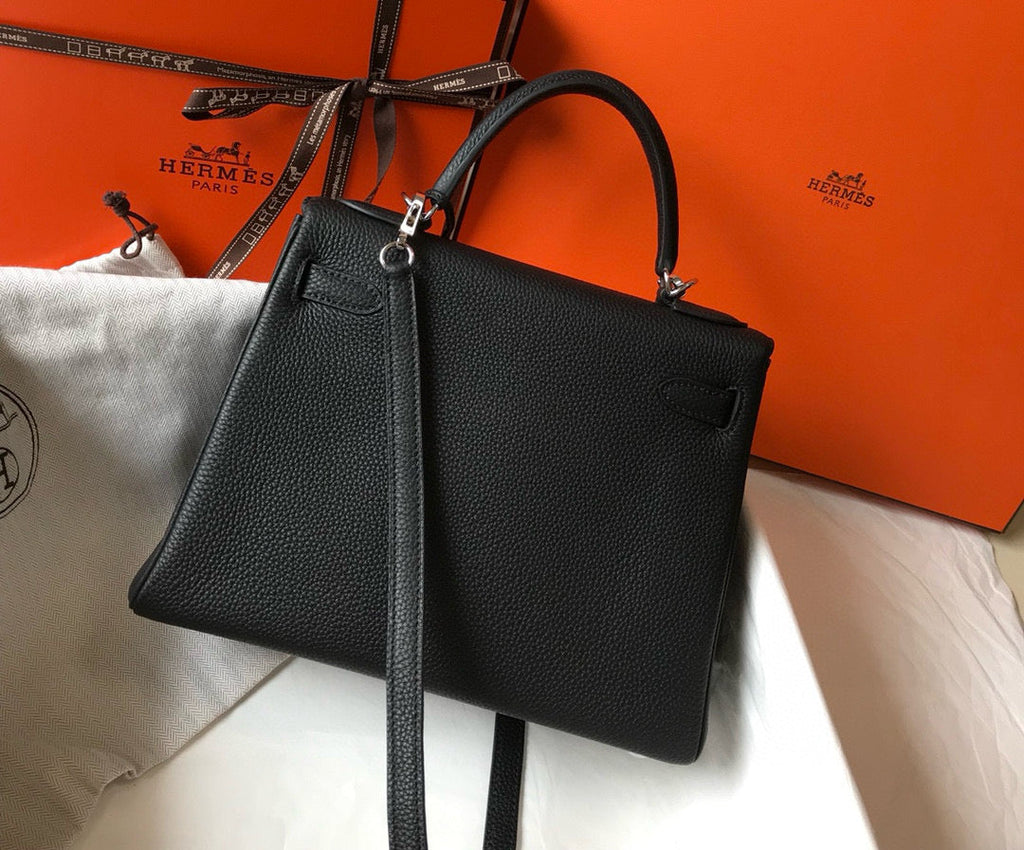 HM KELLY 28CM NOIR TOGO QUINCAILLERIE ARGENTÉE