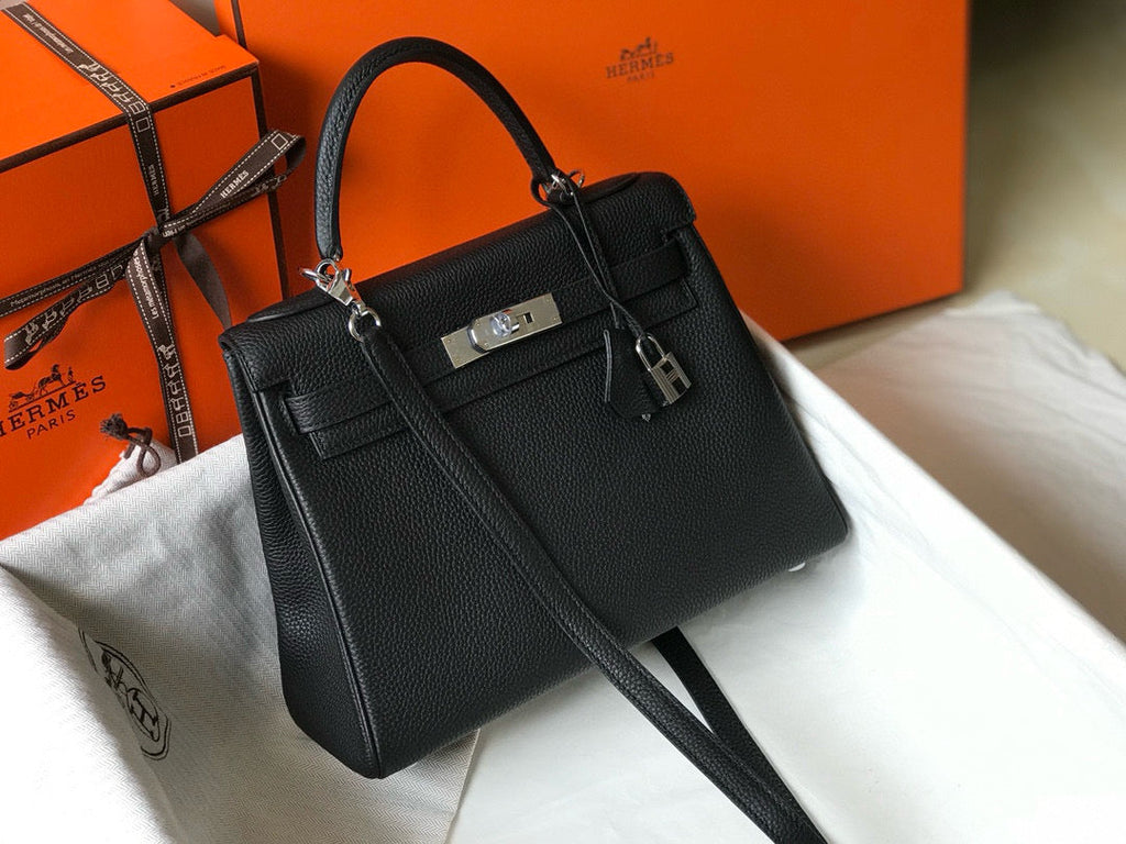HM KELLY 28CM NOIR TOGO QUINCAILLERIE ARGENTÉE