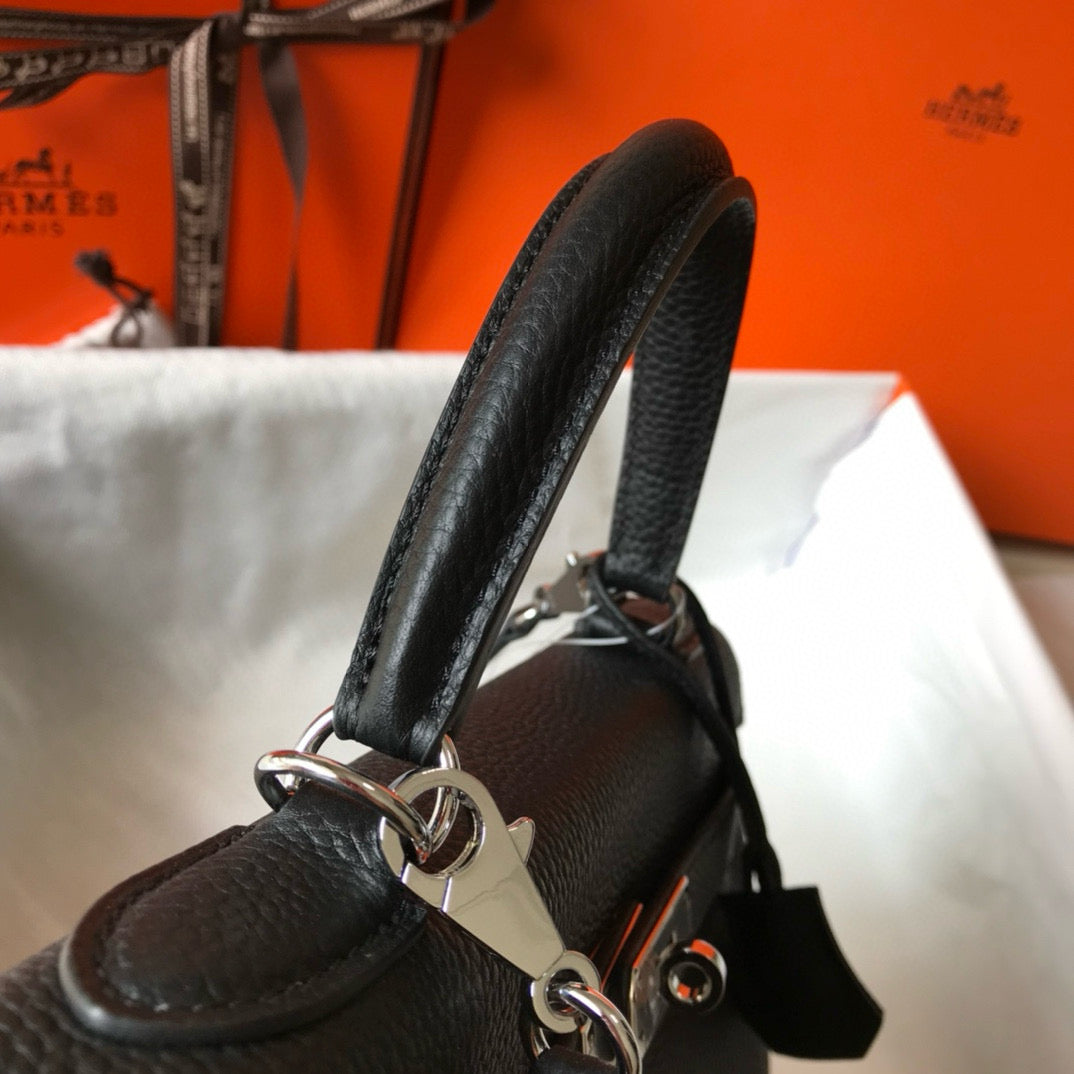 HM KELLY 28CM NOIR TOGO QUINCAILLERIE ARGENTÉE