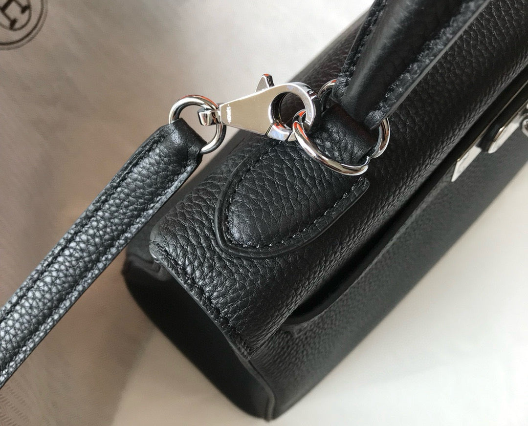 HM KELLY 28CM NOIR TOGO QUINCAILLERIE ARGENTÉE
