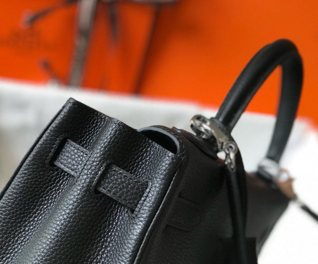 HM KELLY 28CM NOIR TOGO QUINCAILLERIE ARGENTÉE