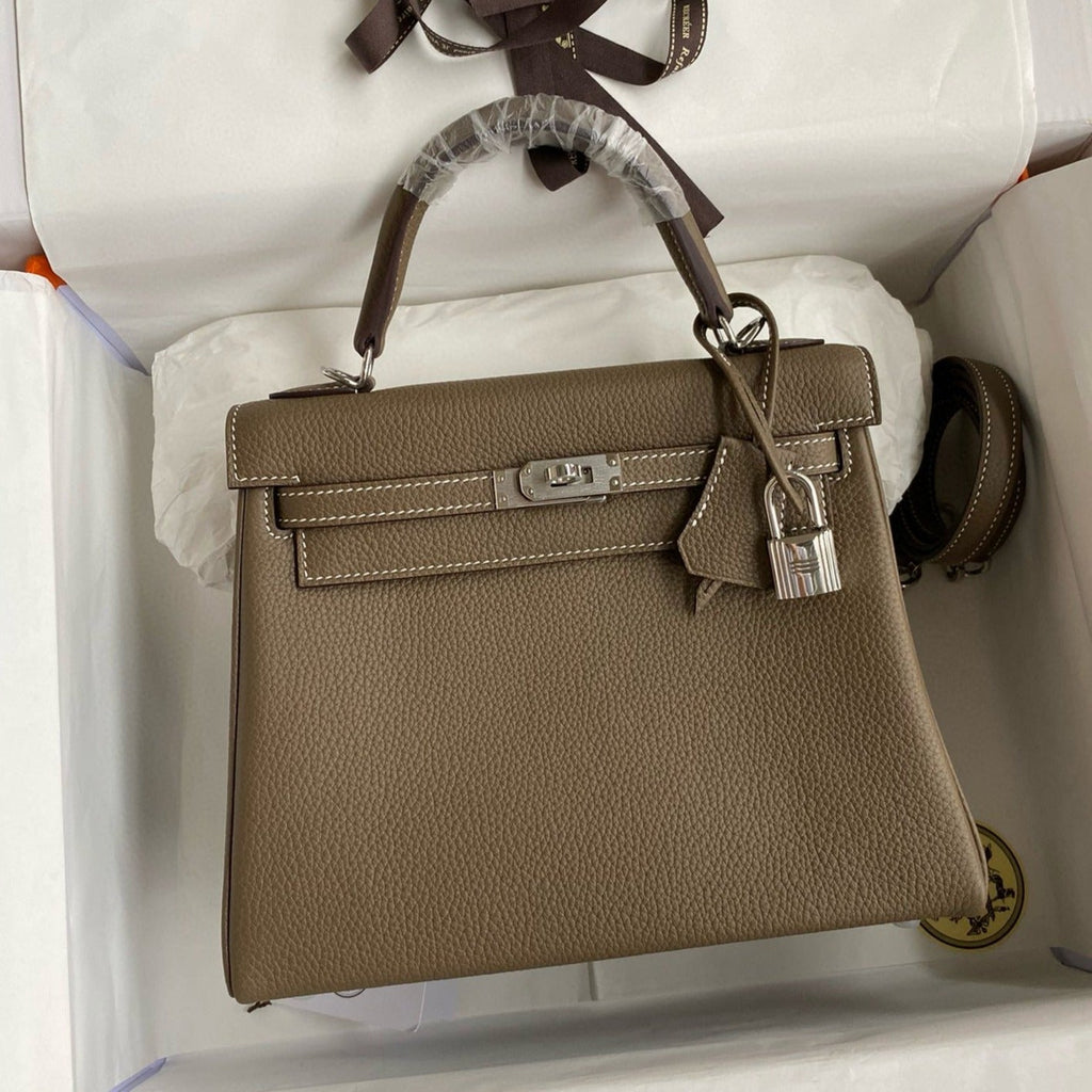 HM ケリー 28cm ブラウン トーゴ シルバー金具
