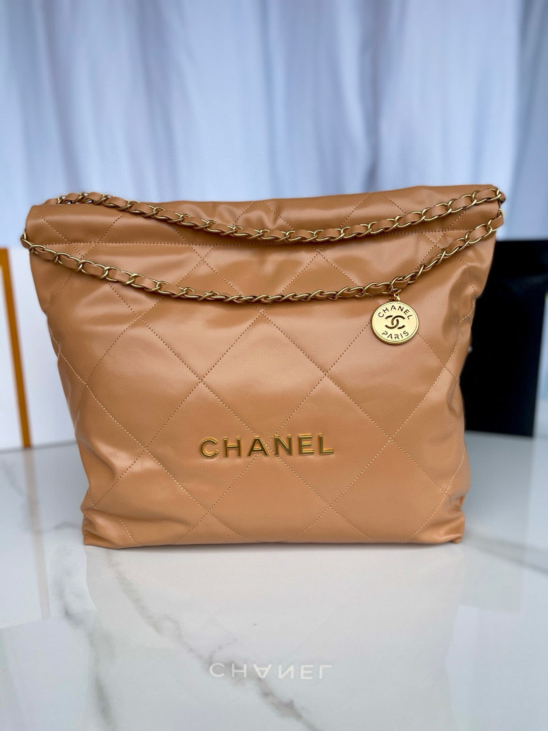 CC 22 HOBO BROWN CALFSKIN GOLD HARDWARE