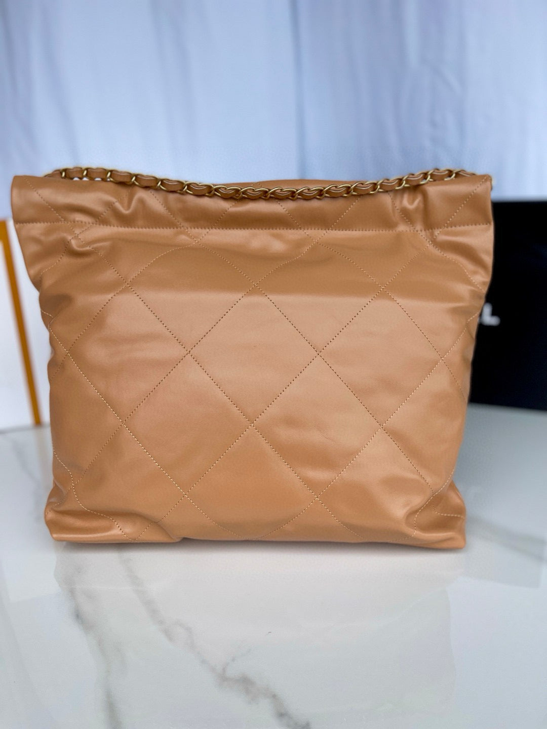 CC 22 HOBO BROWN CALFSKIN GOLD HARDWARE