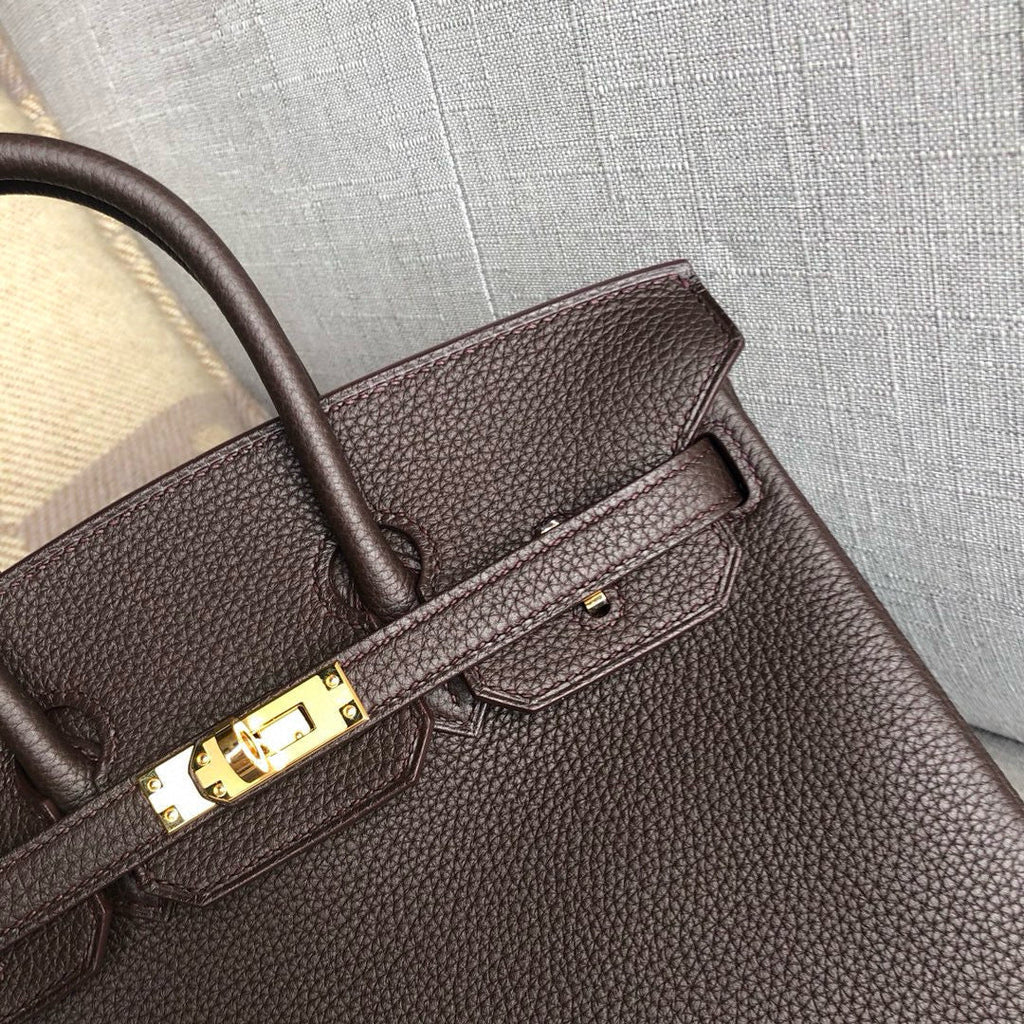 HM BIRKIN 25CM CAFÉ TOGO CUIR QUINCAILLERIE DORÉ